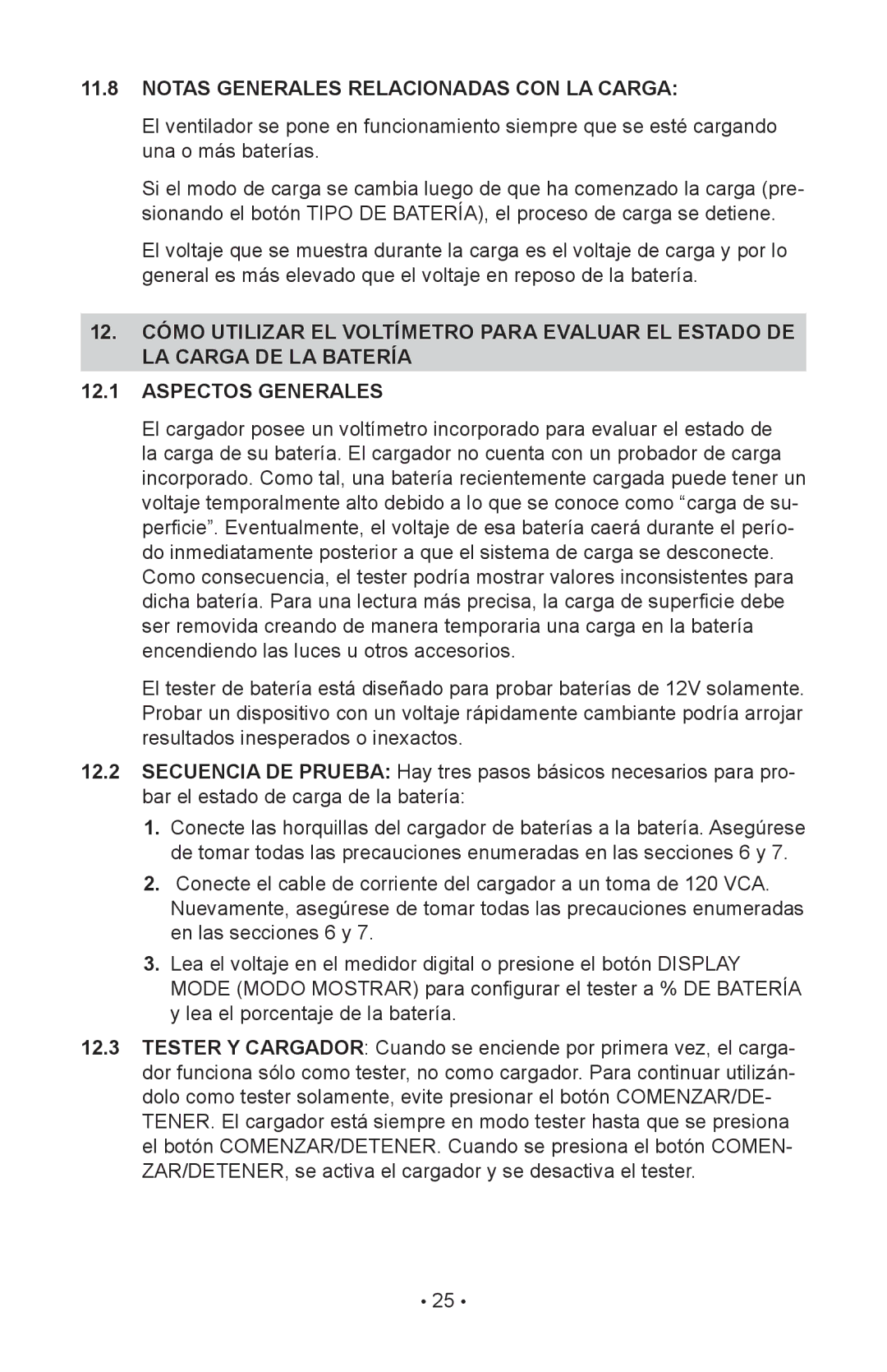 Schumacher INC-812A, 94080037, 00-99-000886/1208 operating instructions Notas Generales Relacionadas CON LA Carga 