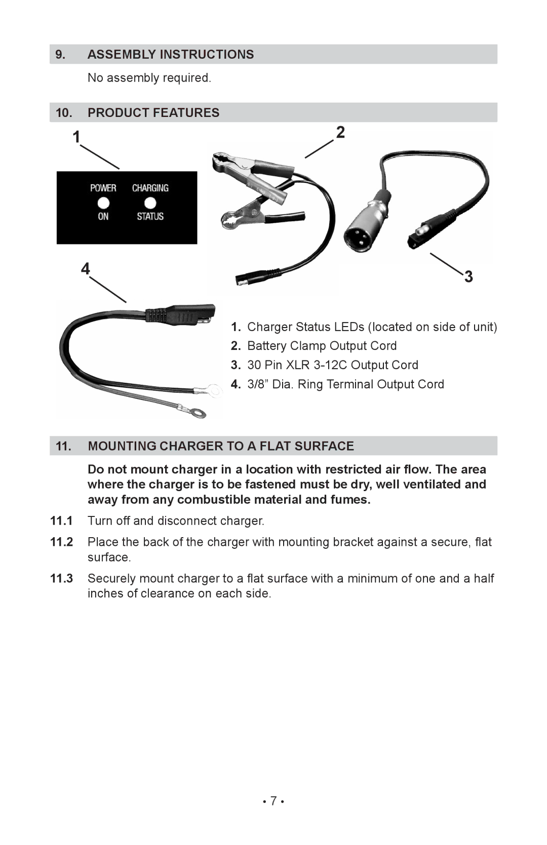 Schumacher MSC-2405 owner manual Assembly instructions No assembly required, Product Features 