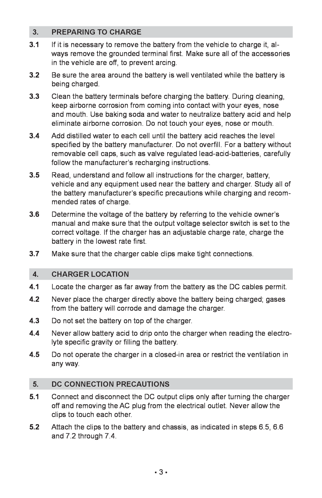 Schumacher MSC-2405 owner manual Preparing To Charge, Charger Location, Dc Connection Precautions 