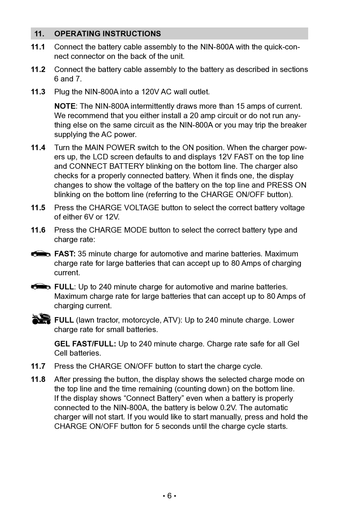 Schumacher 94085893, NIN-800A, 00-99-000942 owner manual Operating instructions 