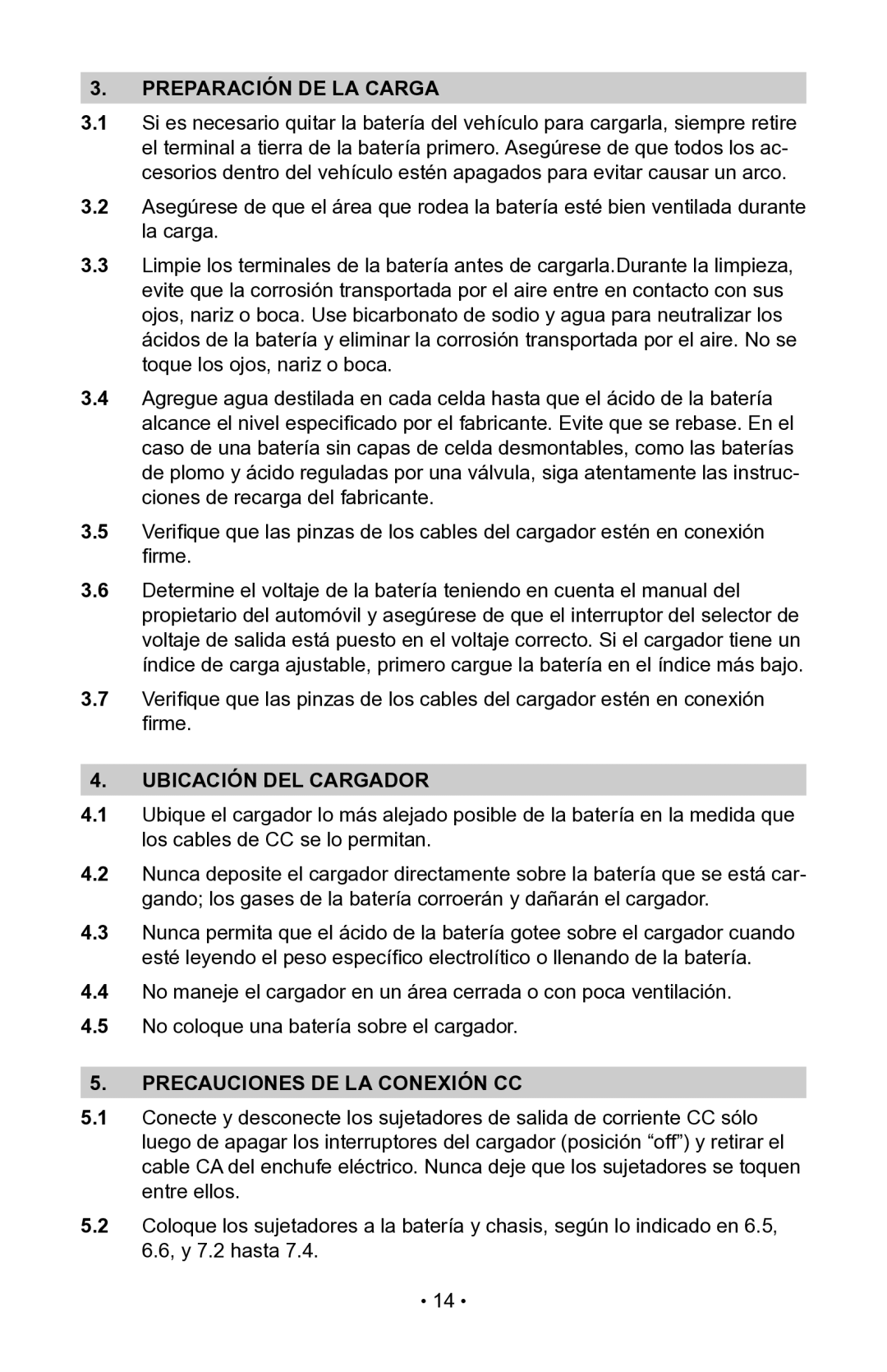 Schumacher NIN-800A, 94085893, 00-99-000942 PREPARación de la carga, Ubicación DEL Cargador, Precauciones DE LA Conexión CC 