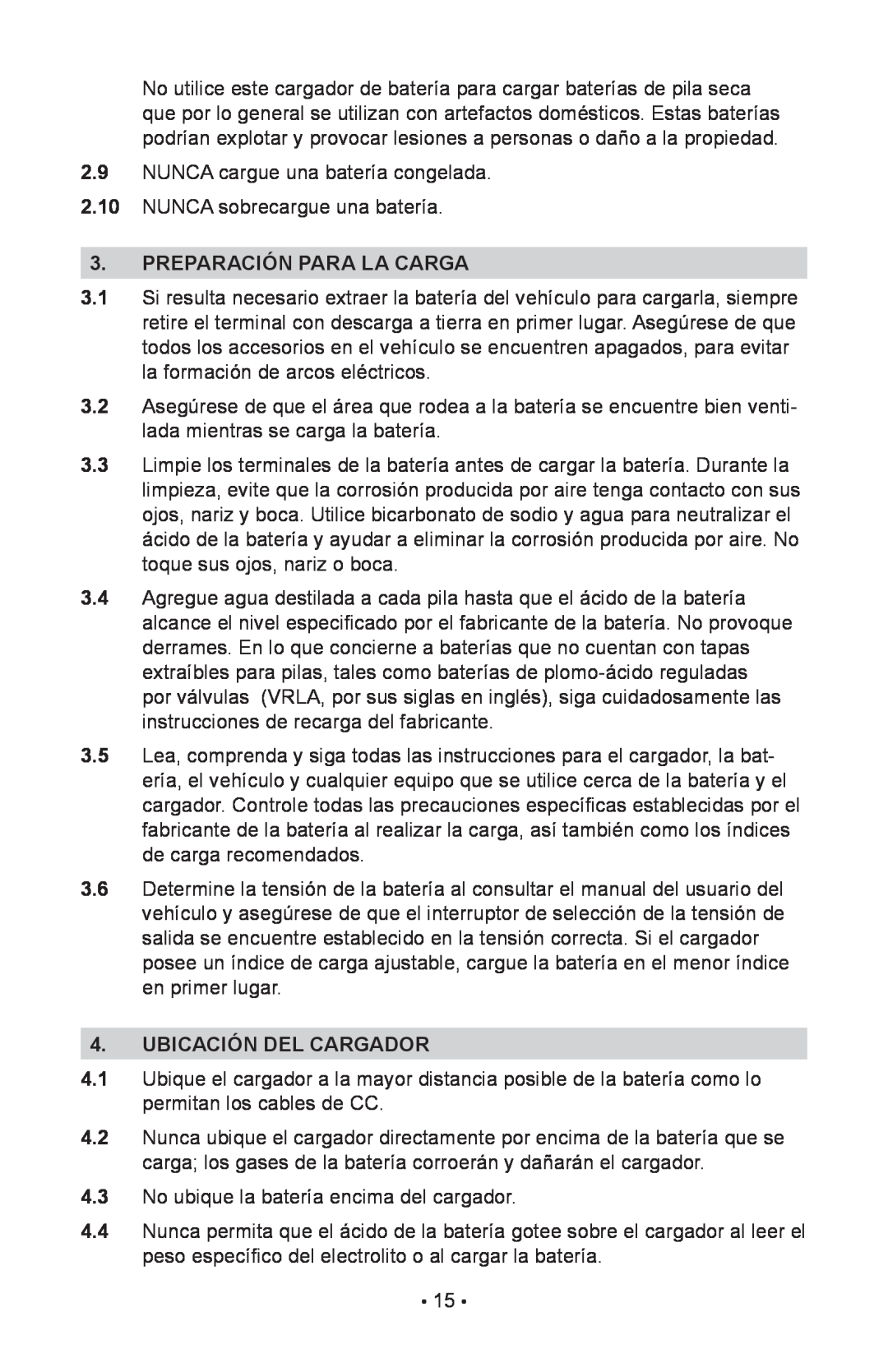 Schumacher 94085894, NIN-812A, 00-99-000943 owner manual Preparación Para La Carga, Ubicación Del Cargador 