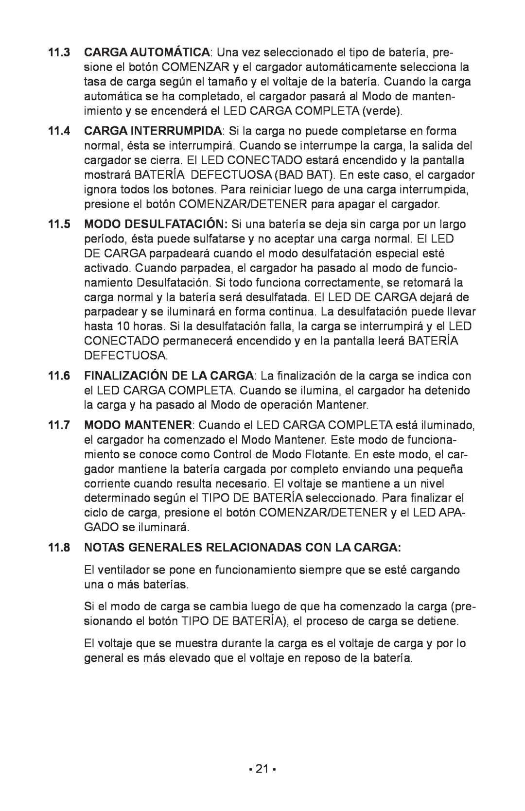 Schumacher 94085894, NIN-812A, 00-99-000943 owner manual Notas Generales Relacionadas Con La Carga 