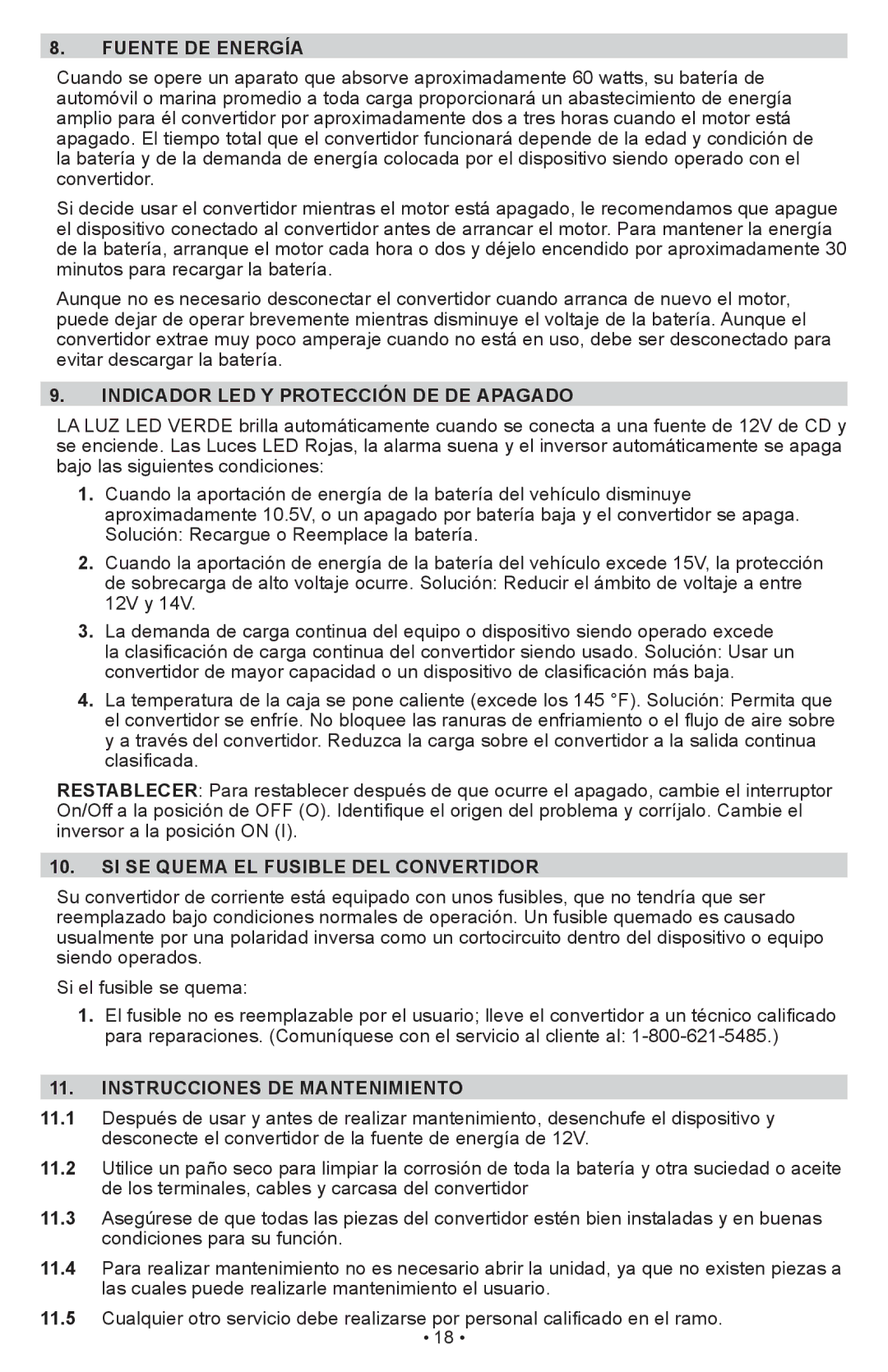 Schumacher PI-1000 Fuente DE Energía, Indicador LED Y Protección DE DE Apagado, SI SE Quema EL Fusible DEL Convertidor 