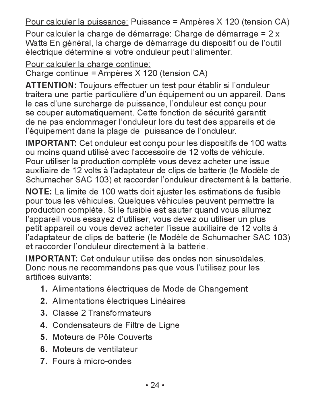 Schumacher PIC-150-USB owner manual 