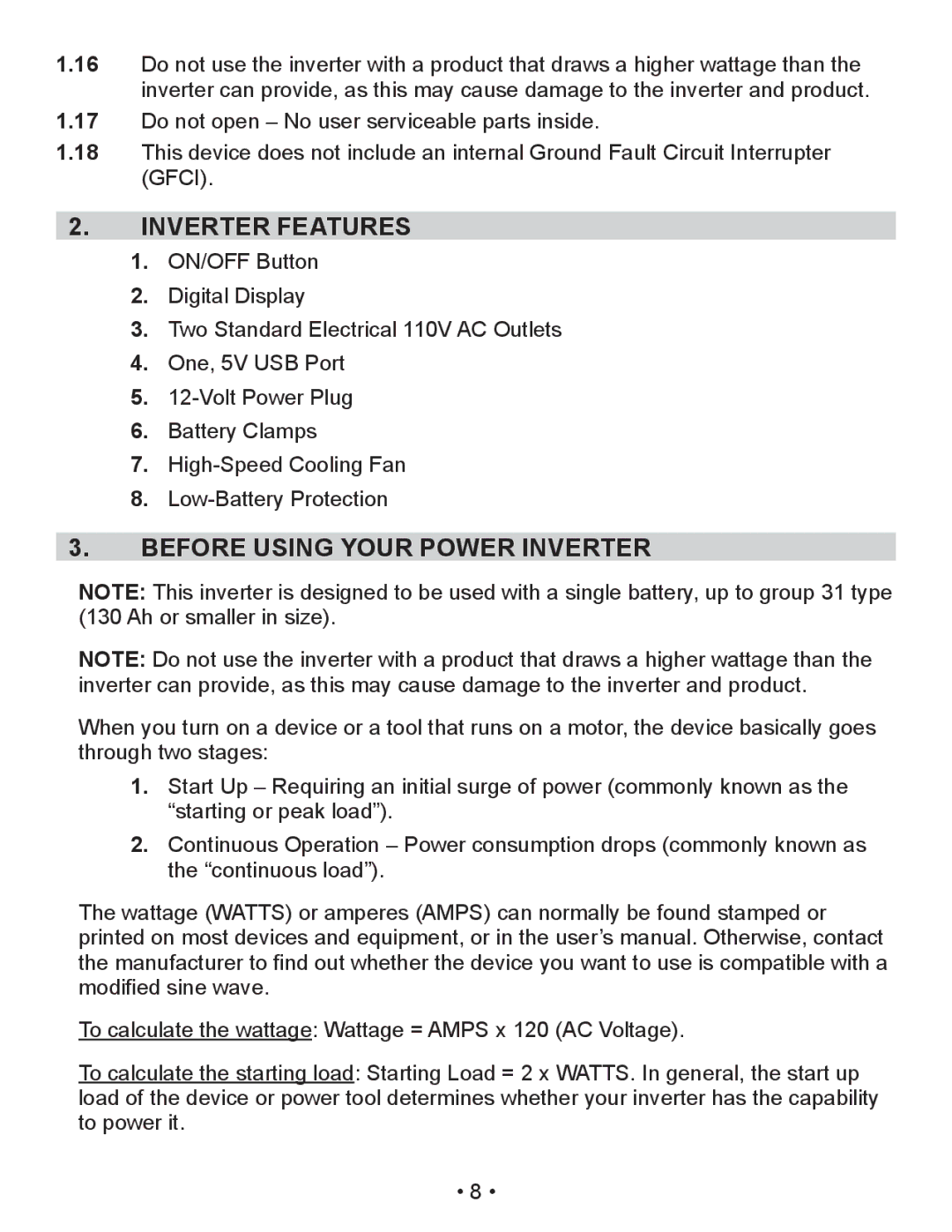 Schumacher PID-410 owner manual Inverter Features, Before Using Your Power Inverter 