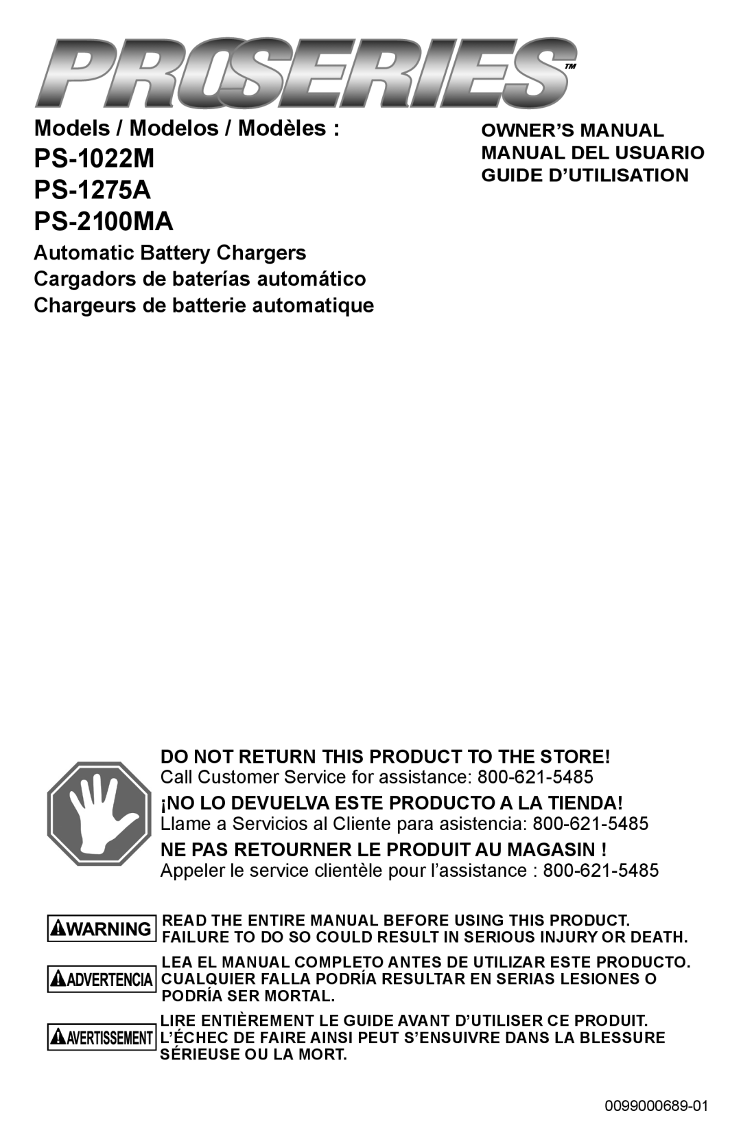 Schumacher owner manual PS-1022M PS-1275A PS-2100MA 