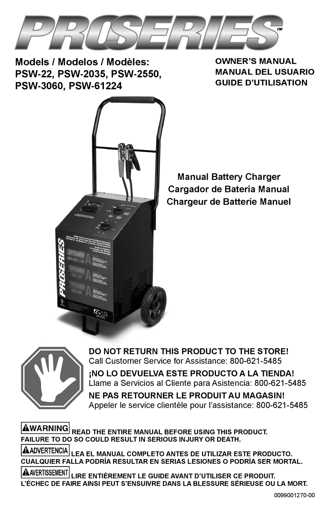 Schumacher PSW-22 owner manual Manual Battery Charger 