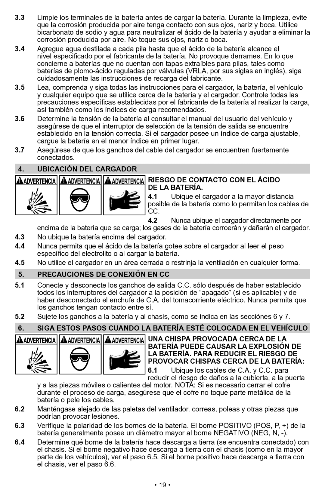 Schumacher PSW-70300A owner manual Precauciones DE Conexión EN CC 