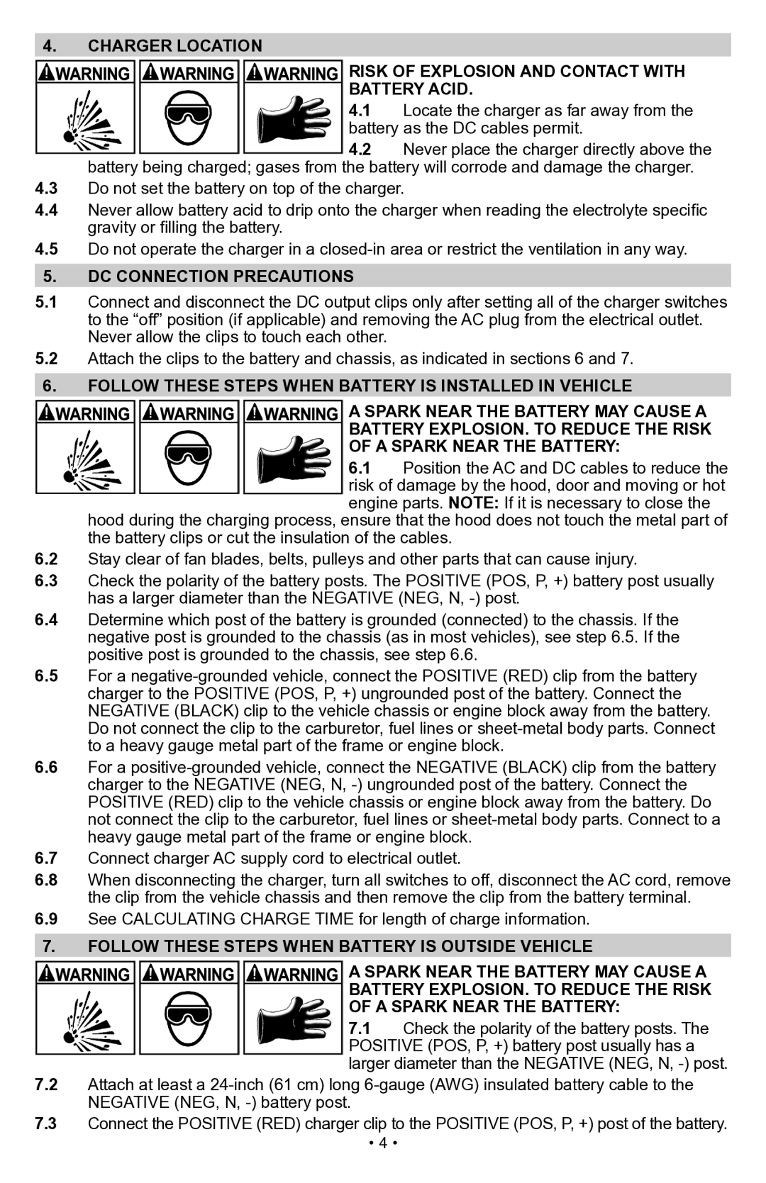 Schumacher PSW-70300A owner manual DC Connection Precautions 