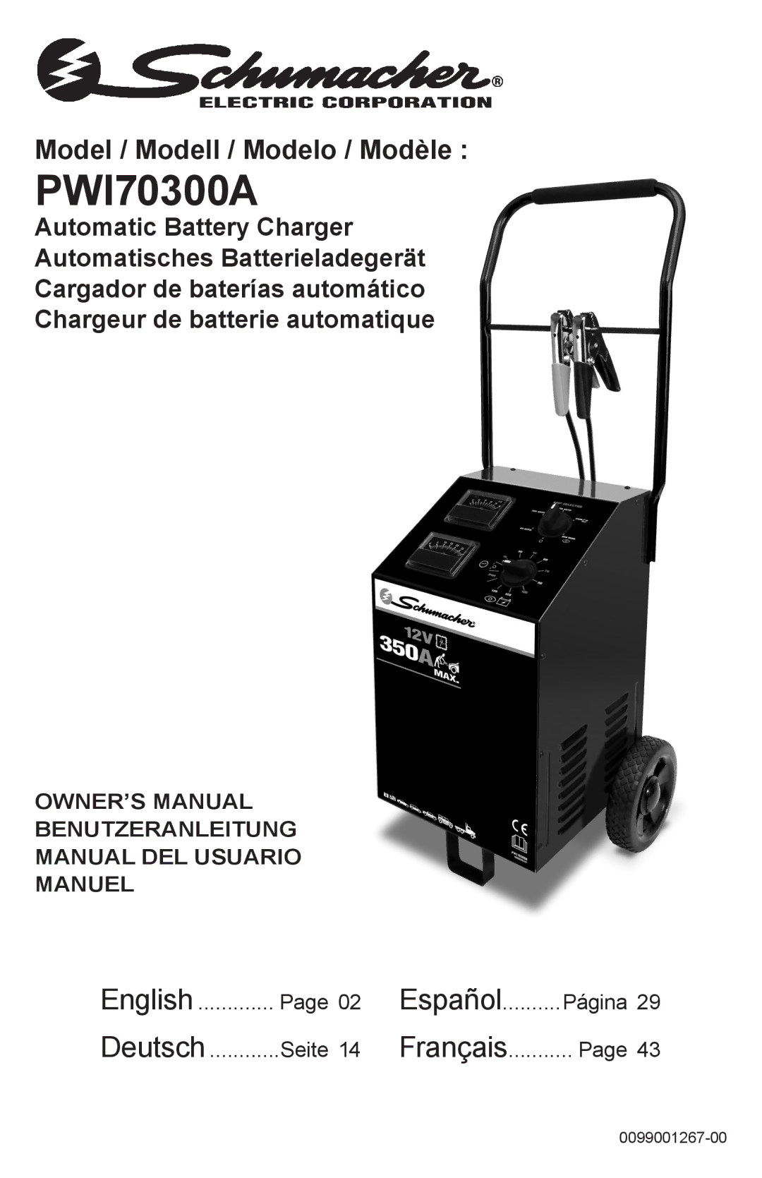 Schumacher PWI70300A owner manual 