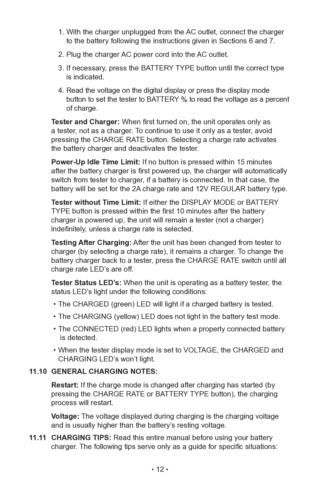 Schumacher MODELS SC-600A, SC-1000A owner manual General Charging Notes 