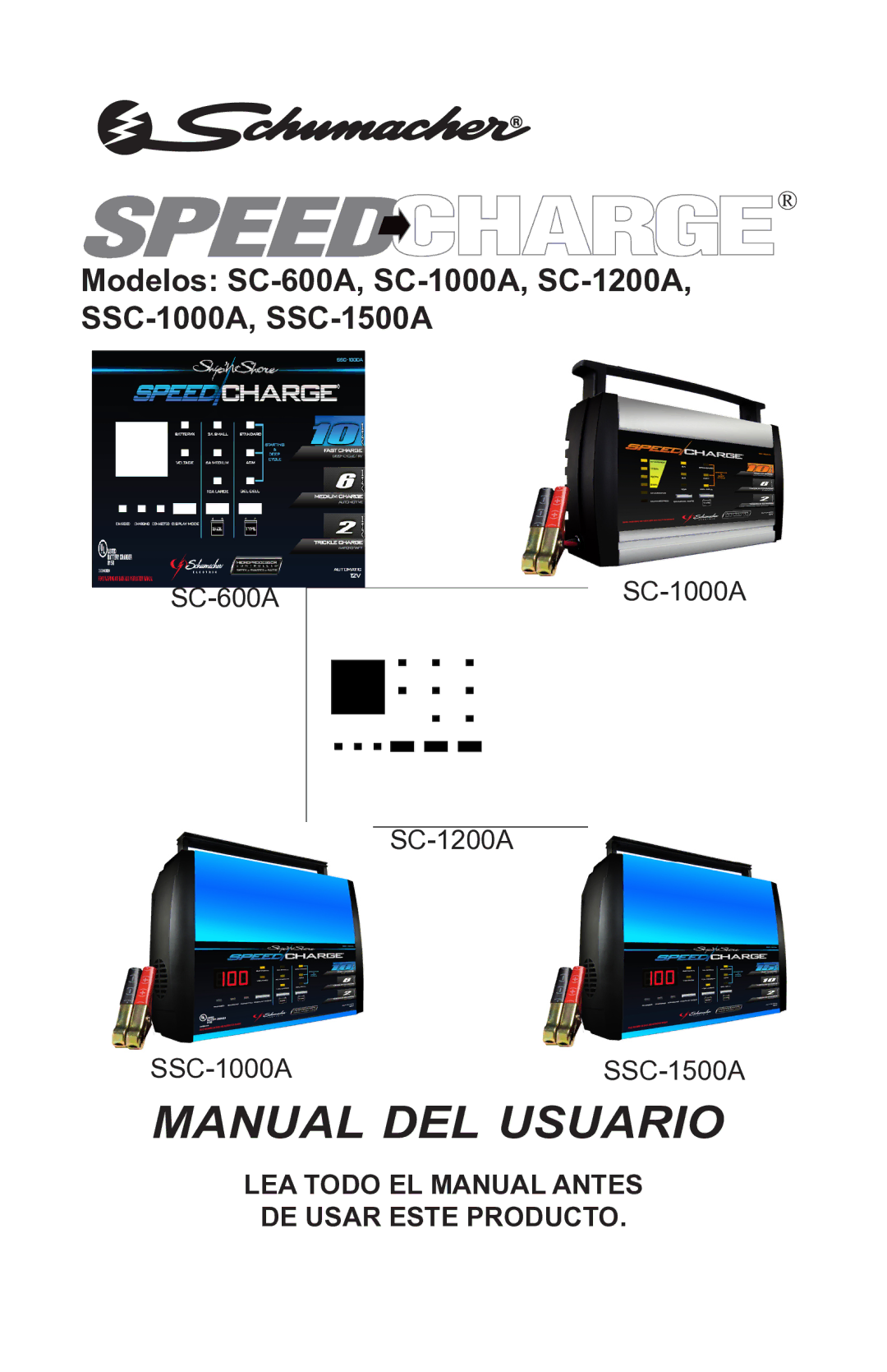 Schumacher MODELS SC-600A, SC-1000A owner manual Manual DEL usuario 