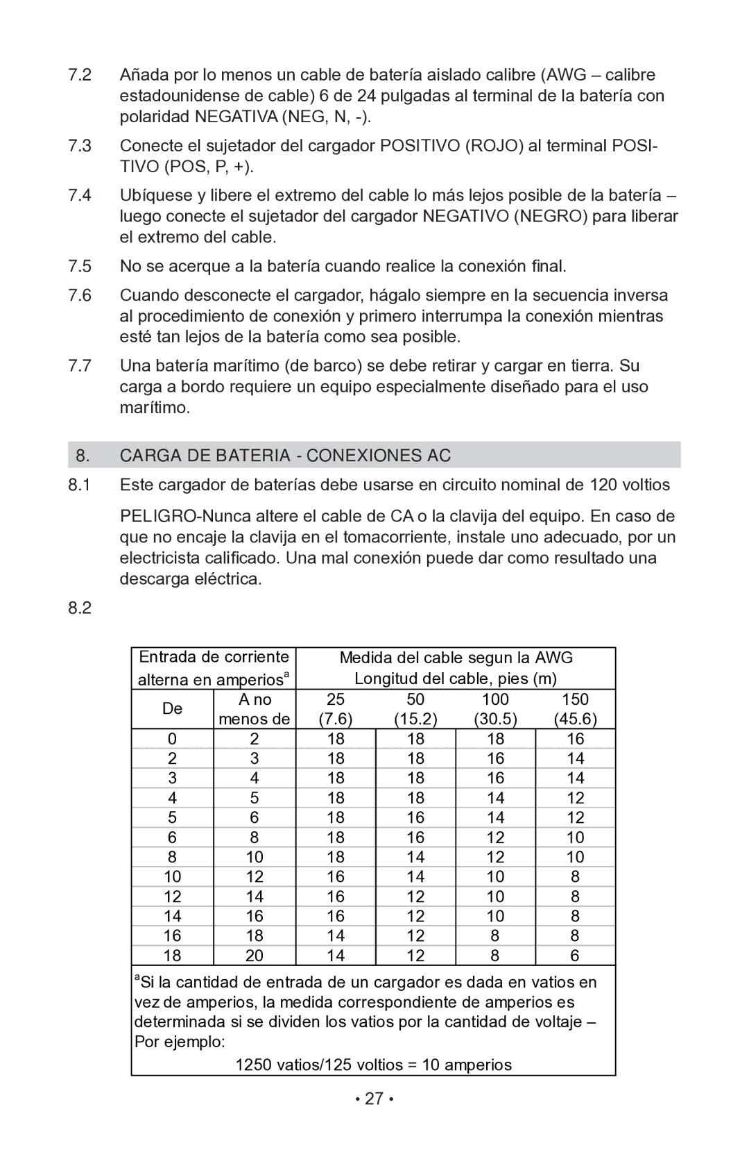 Schumacher SC-1000A, MODELS SC-600A owner manual Carga de bateria Conexiones AC 