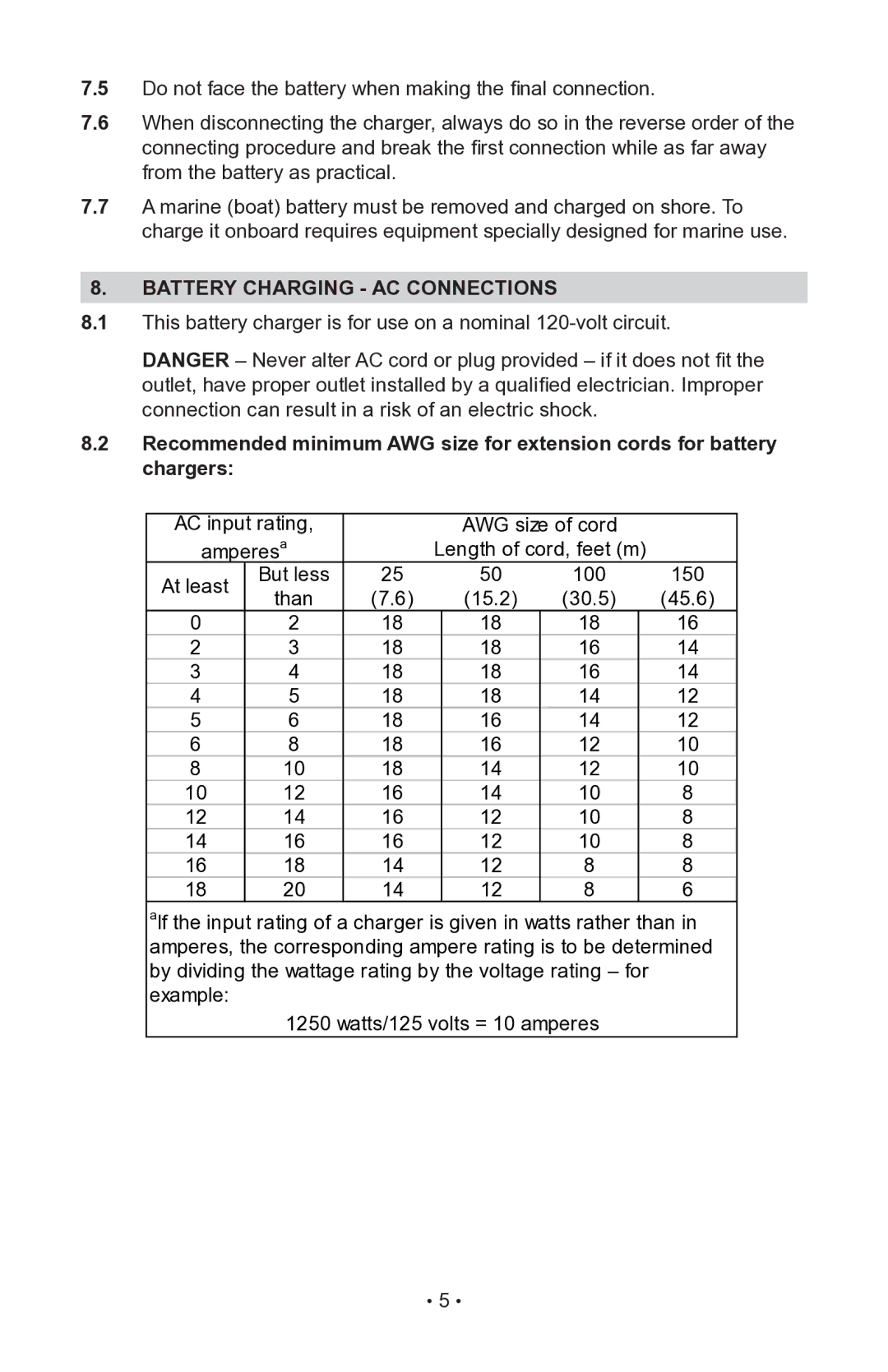 Schumacher SC-1000A, MODELS SC-600A owner manual Battery charging ac connections 