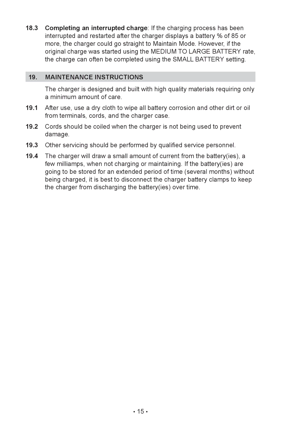 Schumacher SC-10030A owner manual Maintenance Instructions 