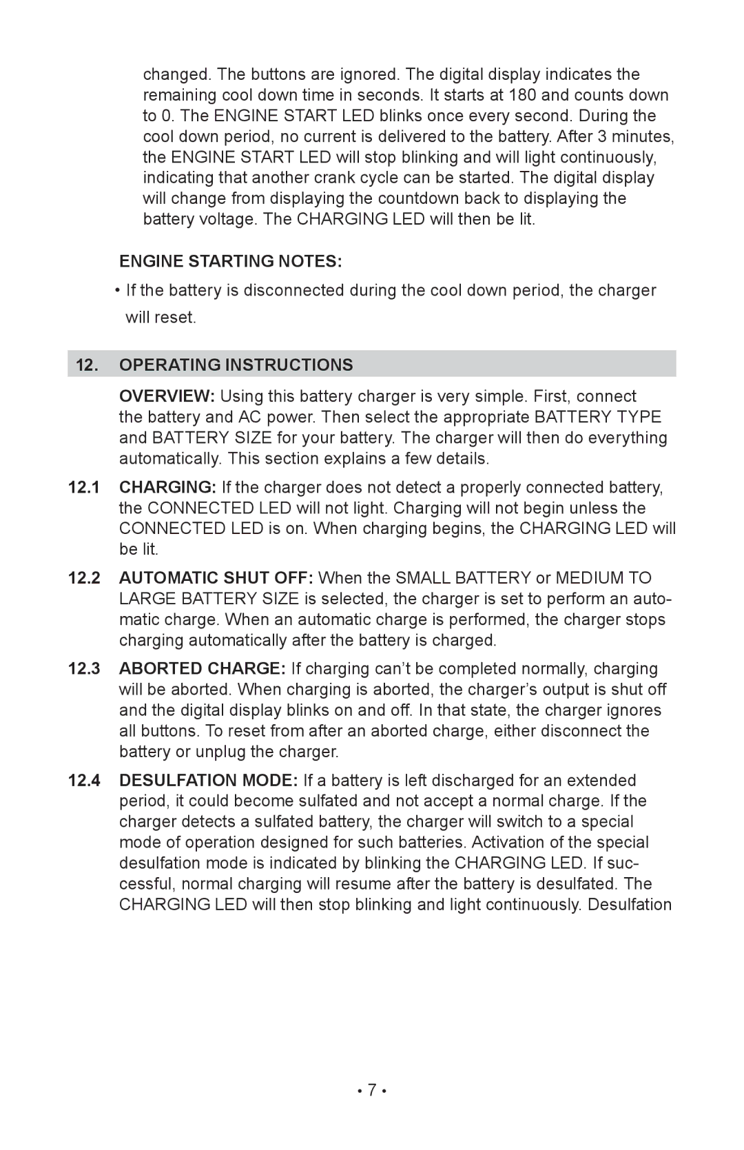 Schumacher SC-10030A owner manual Engine Starting Notes, Operating instructions 