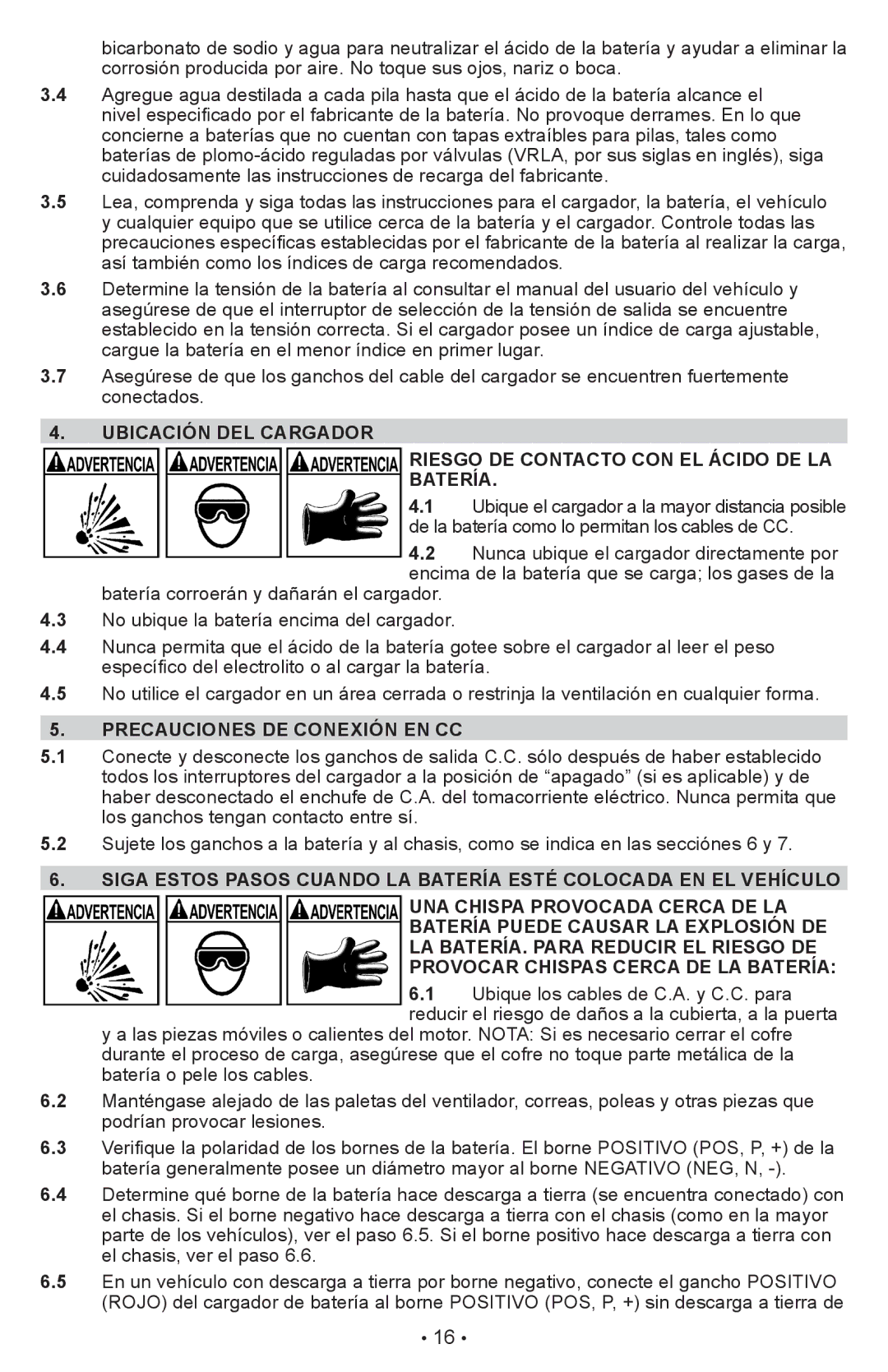 Schumacher SC-600A owner manual Precauciones DE Conexión EN CC 