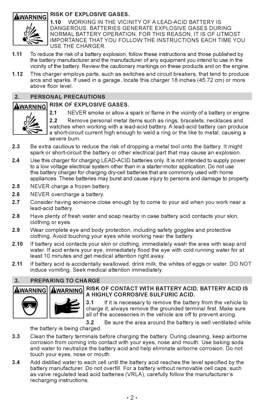 Schumacher SC-600A owner manual Personal Precautions Risk of Explosive Gases 