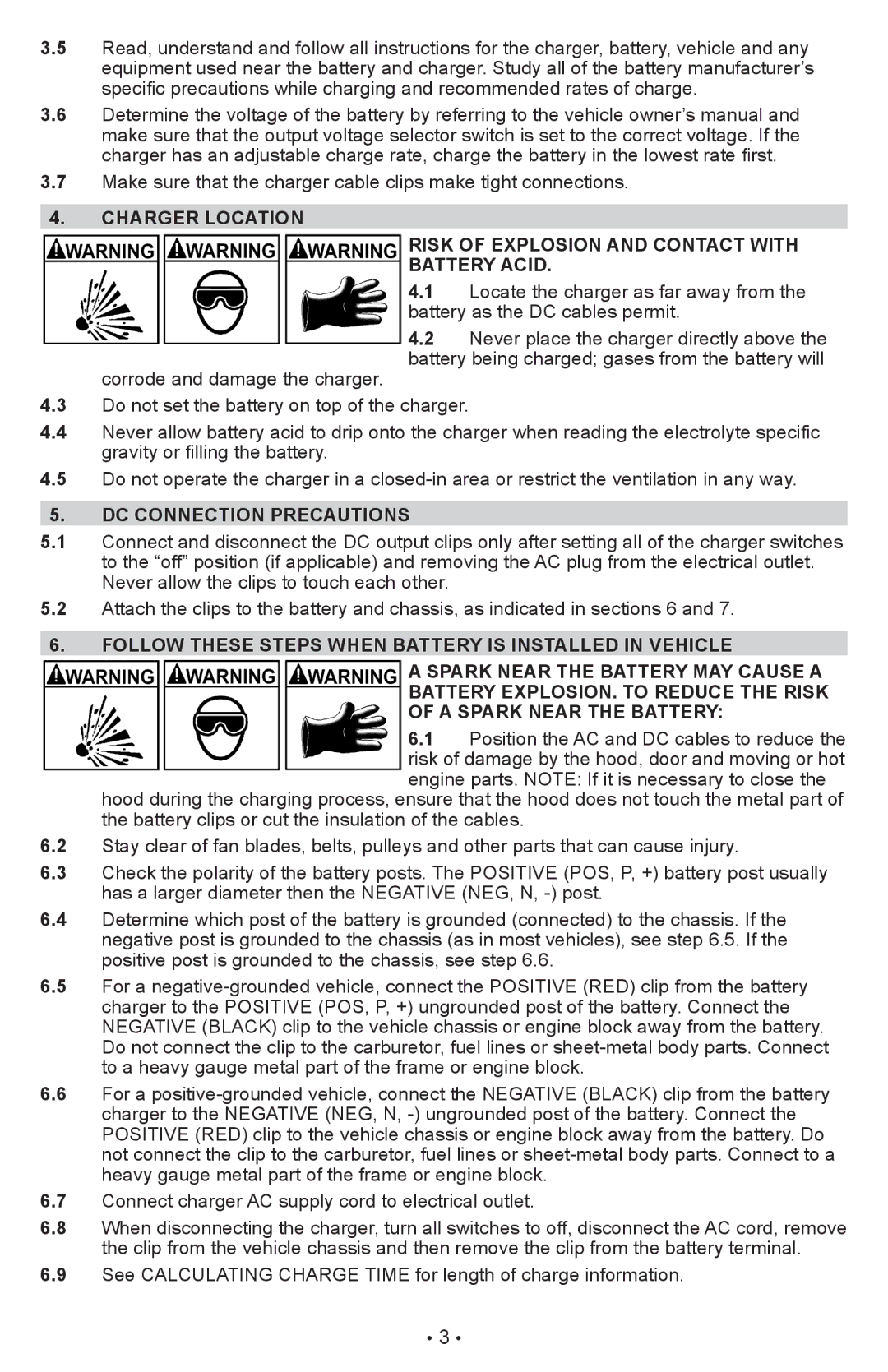 Schumacher SC-600A owner manual DC Connection Precautions 