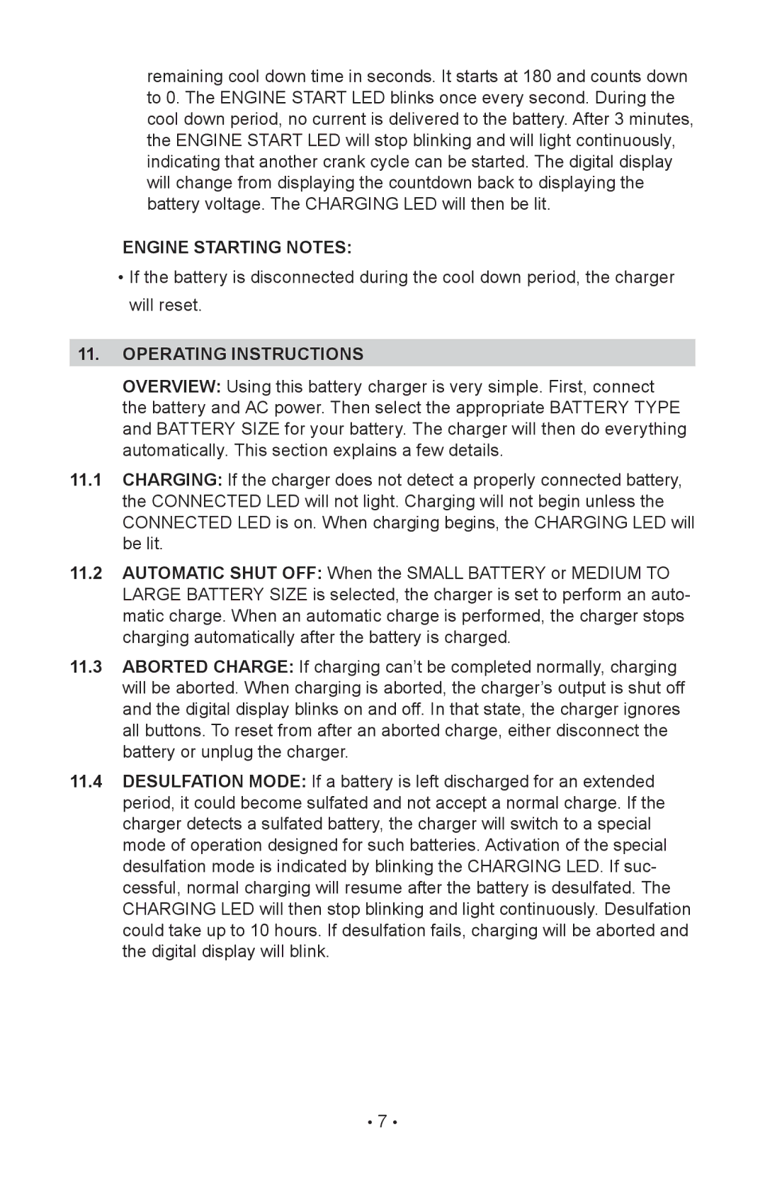 Schumacher SC-8020A owner manual Engine Starting Notes, Operating instructions 