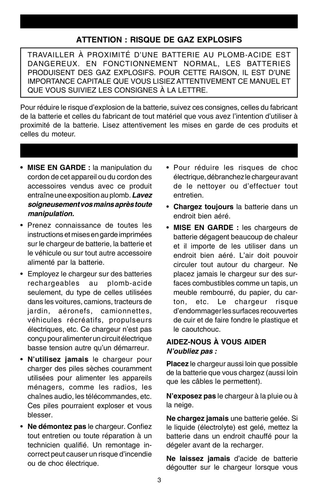 Schumacher SCF-10000A Consignes DE Sécurité Importantes, Conservez CES Instructions, AIDEZ-NOUS À Vous Aider N’oubliez pas 