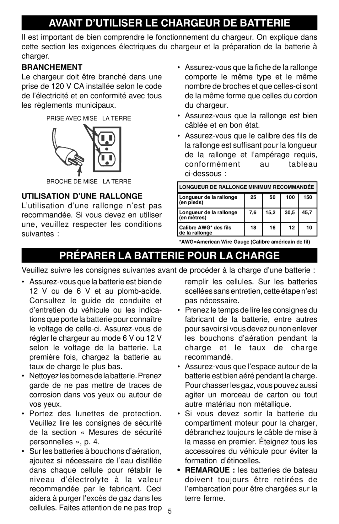 Schumacher SCF-10000A Avant D’UTILISER LE Chargeur DE Batterie, Préparer LA Batterie Pour LA Charge, Branchement 