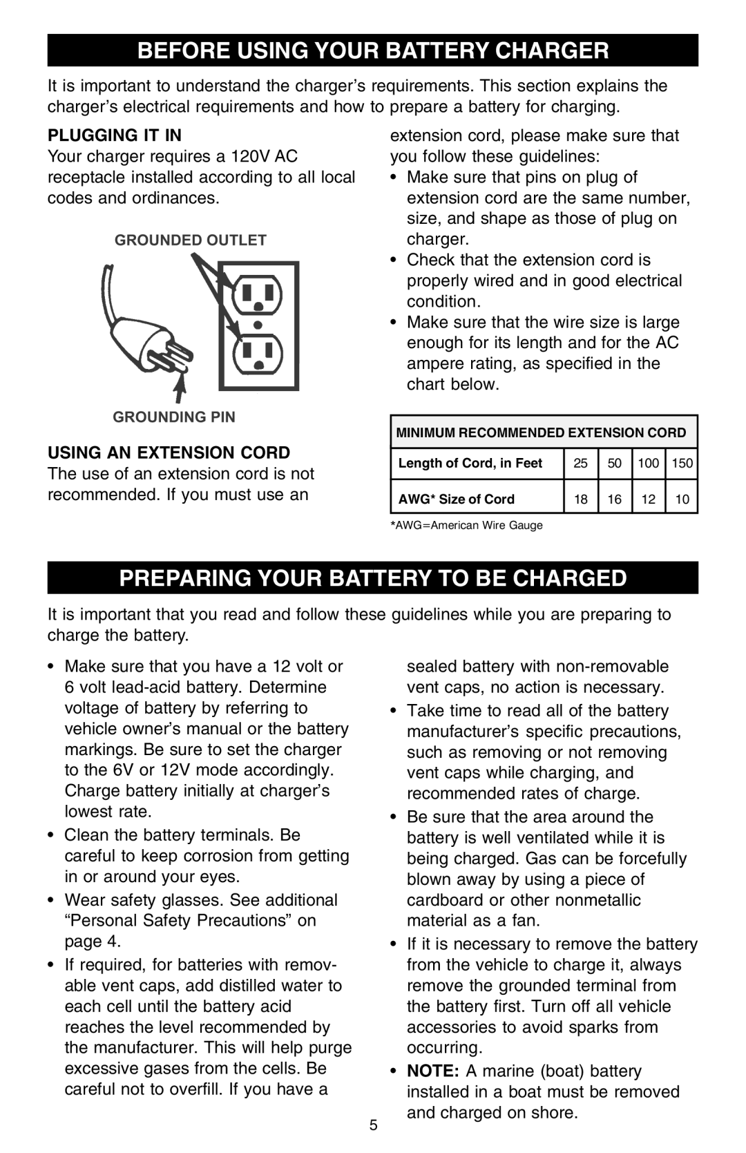 Schumacher SCF-10000A owner manual Before Using Your Battery Charger, Preparing Your Battery to be Charged, Plugging IT 