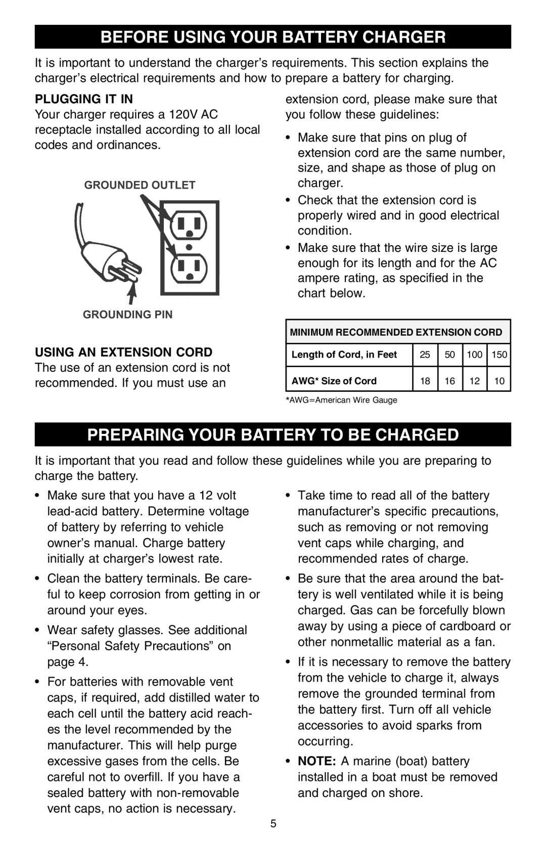 Schumacher SCF-6000A owner manual Before Using Your Battery Charger, Preparing Your Battery to be Charged, Plugging IT 