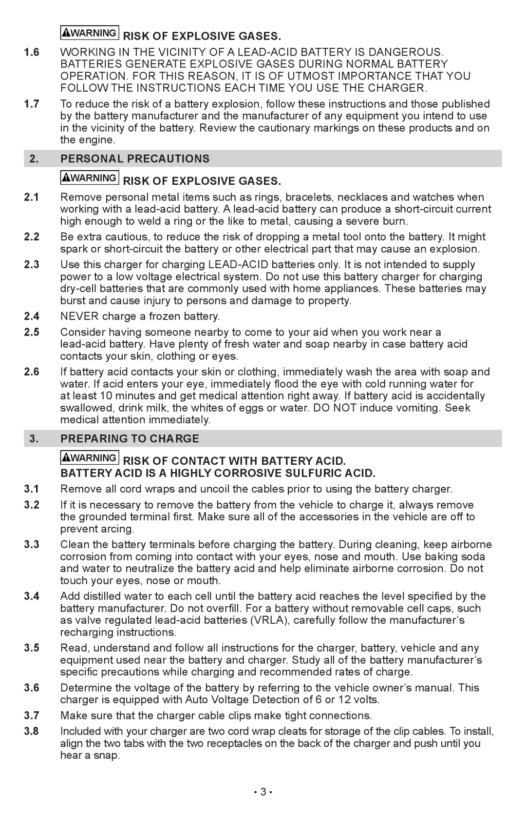 Schumacher SCI90 owner manual Personal Precautions 