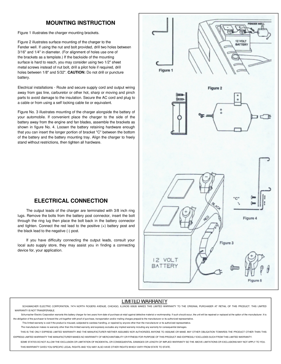 Schumacher SE-112S important safety instructions Mounting Instruction 