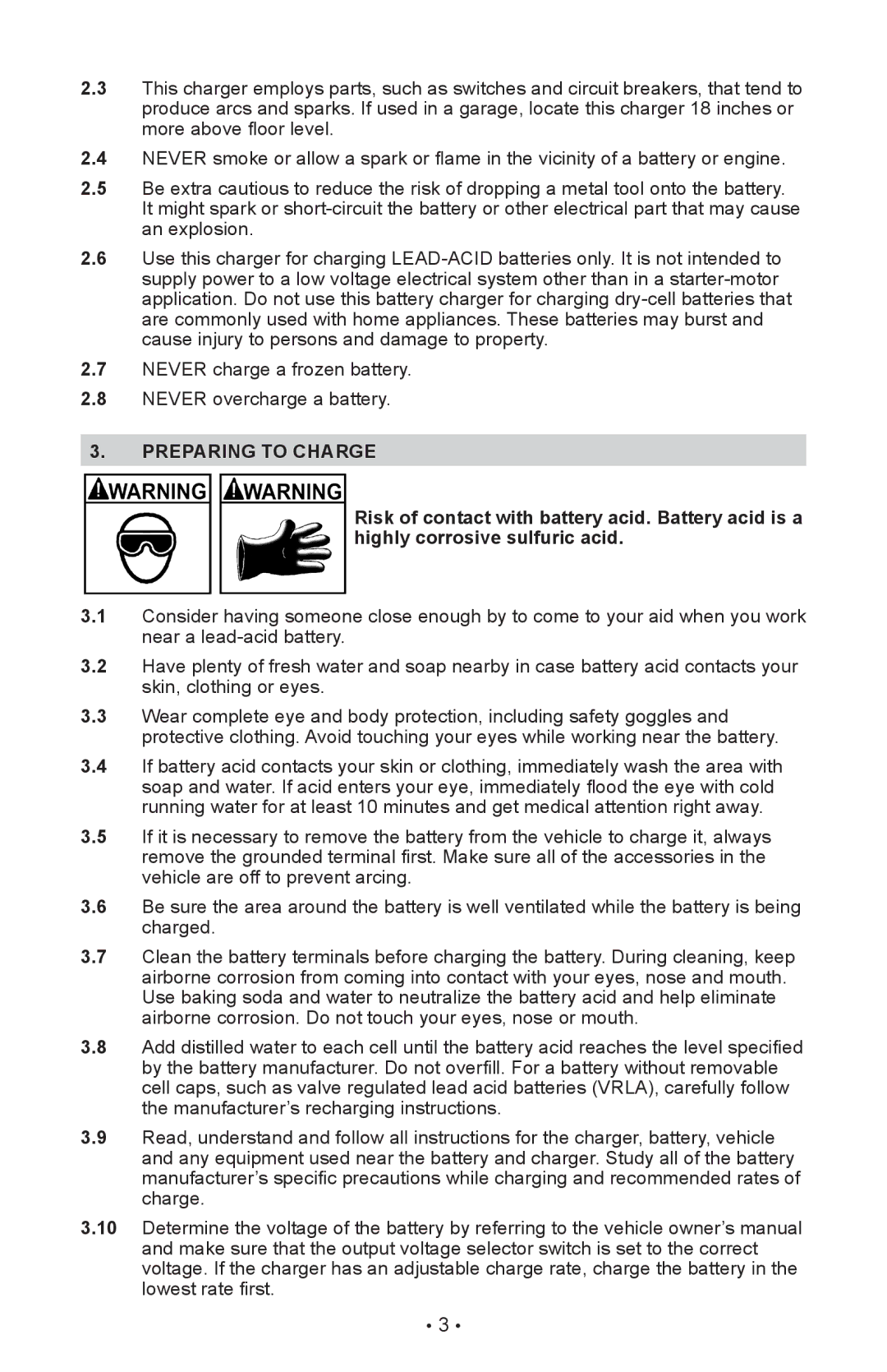 Schumacher SE-1052, SE-1510MA, SE-5212MA owner manual Preparing to Charge 