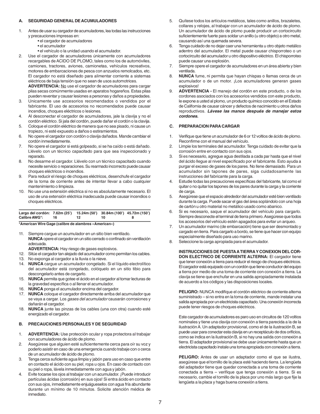 Schumacher SE-4022 SE-6030, SE-2001, SE-4020 Seguridad General DE Acumuladores, Precauciones Personales Y DE Seguridad 