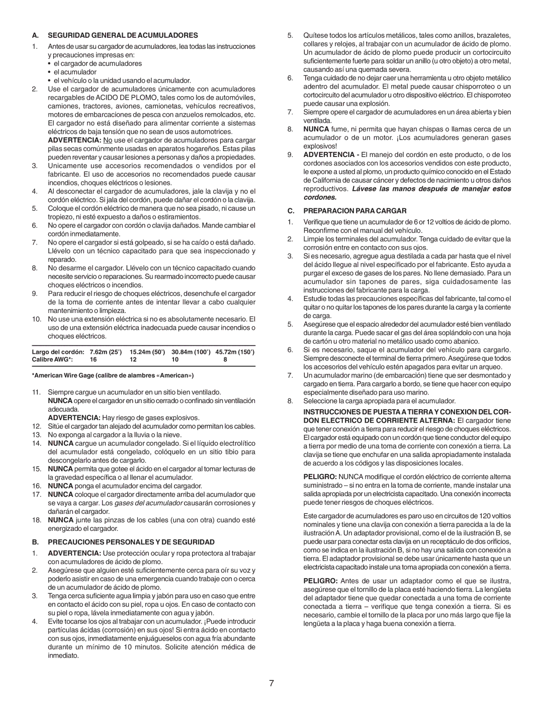 Schumacher SE-2254 Seguridad General DE Acumuladores, Precauciones Personales Y DE Seguridad, Preparacion Para Cargar 