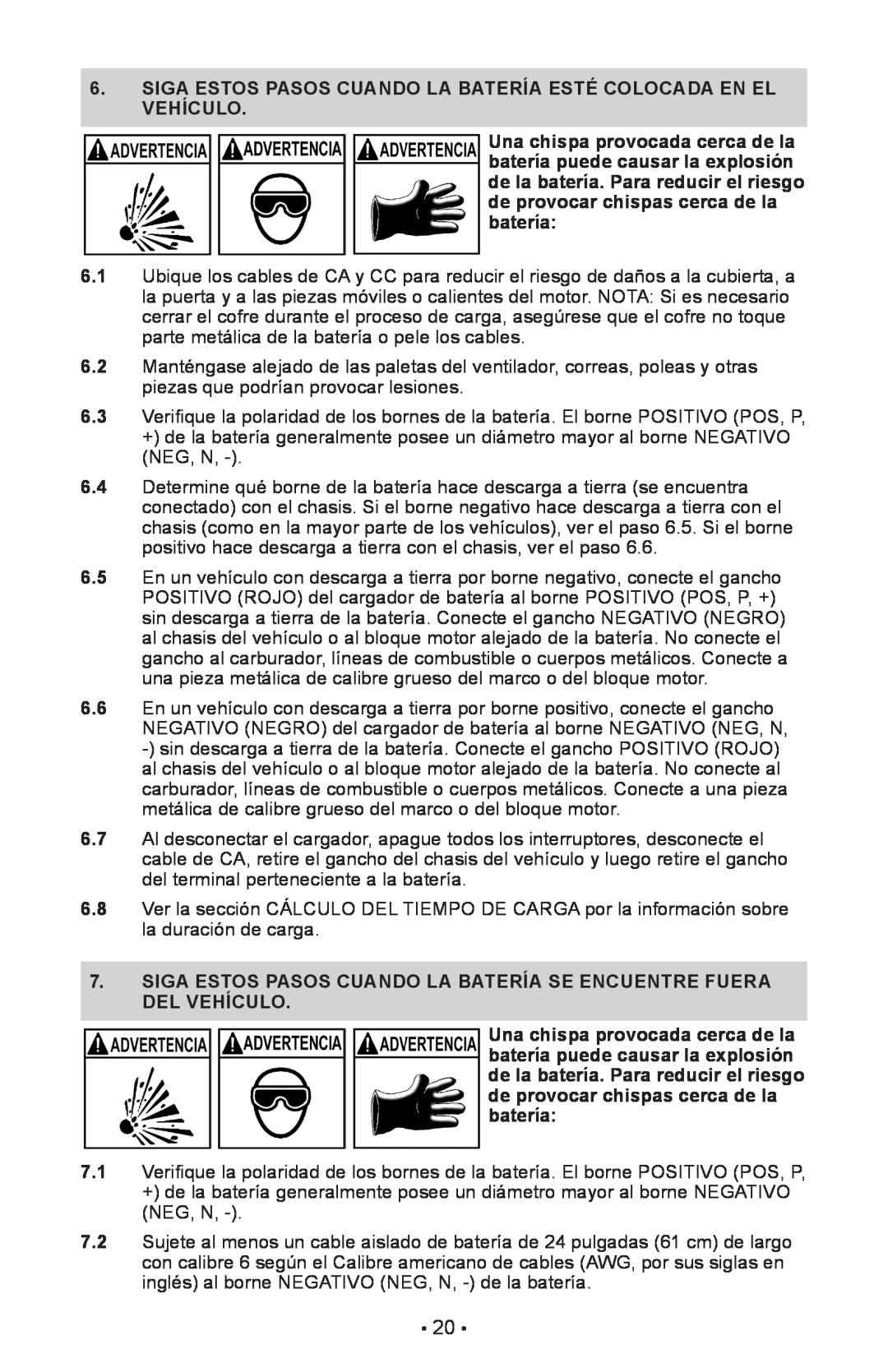 Schumacher SE-4225 owner manual Siga Estos Pasos Cuando La Batería Esté Colocada En El Vehículo 