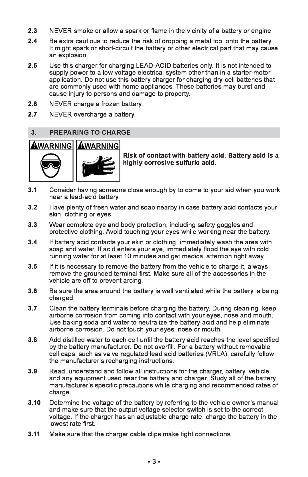 Schumacher SE-4225 owner manual Preparing To Charge 