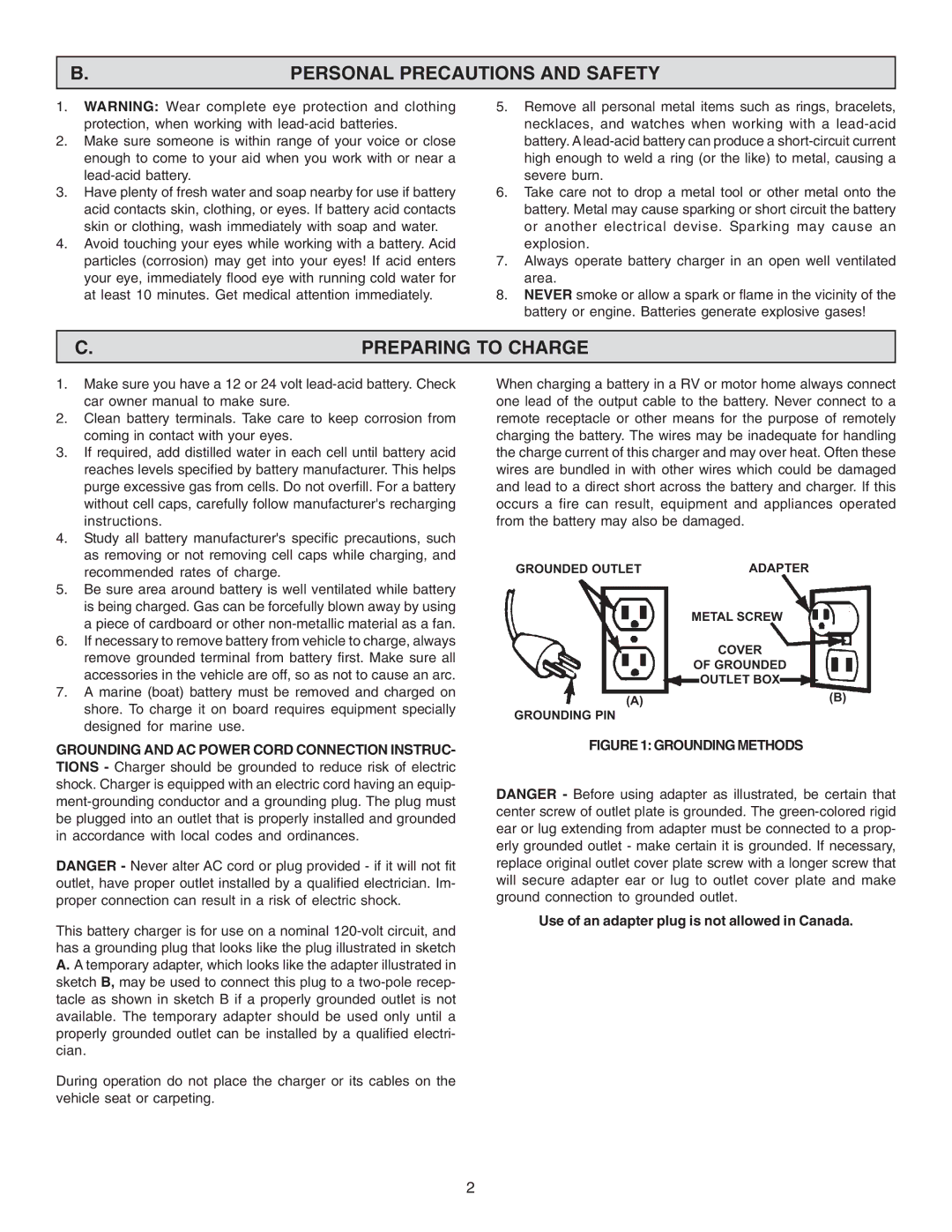 Schumacher SE-70MA owner manual Personal Precautions and Safety, Preparing to Charge 