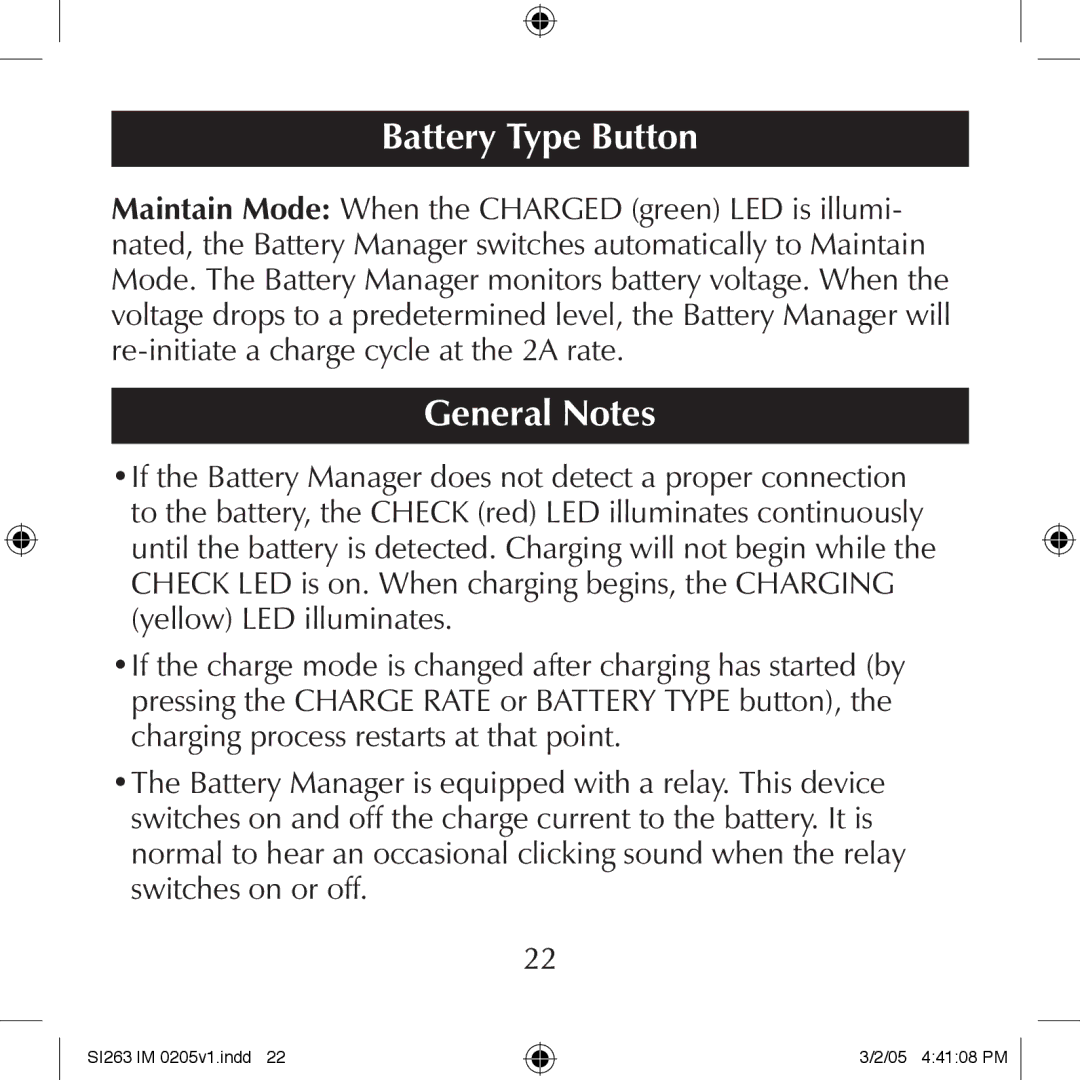 Schumacher SI263 manual General Notes 