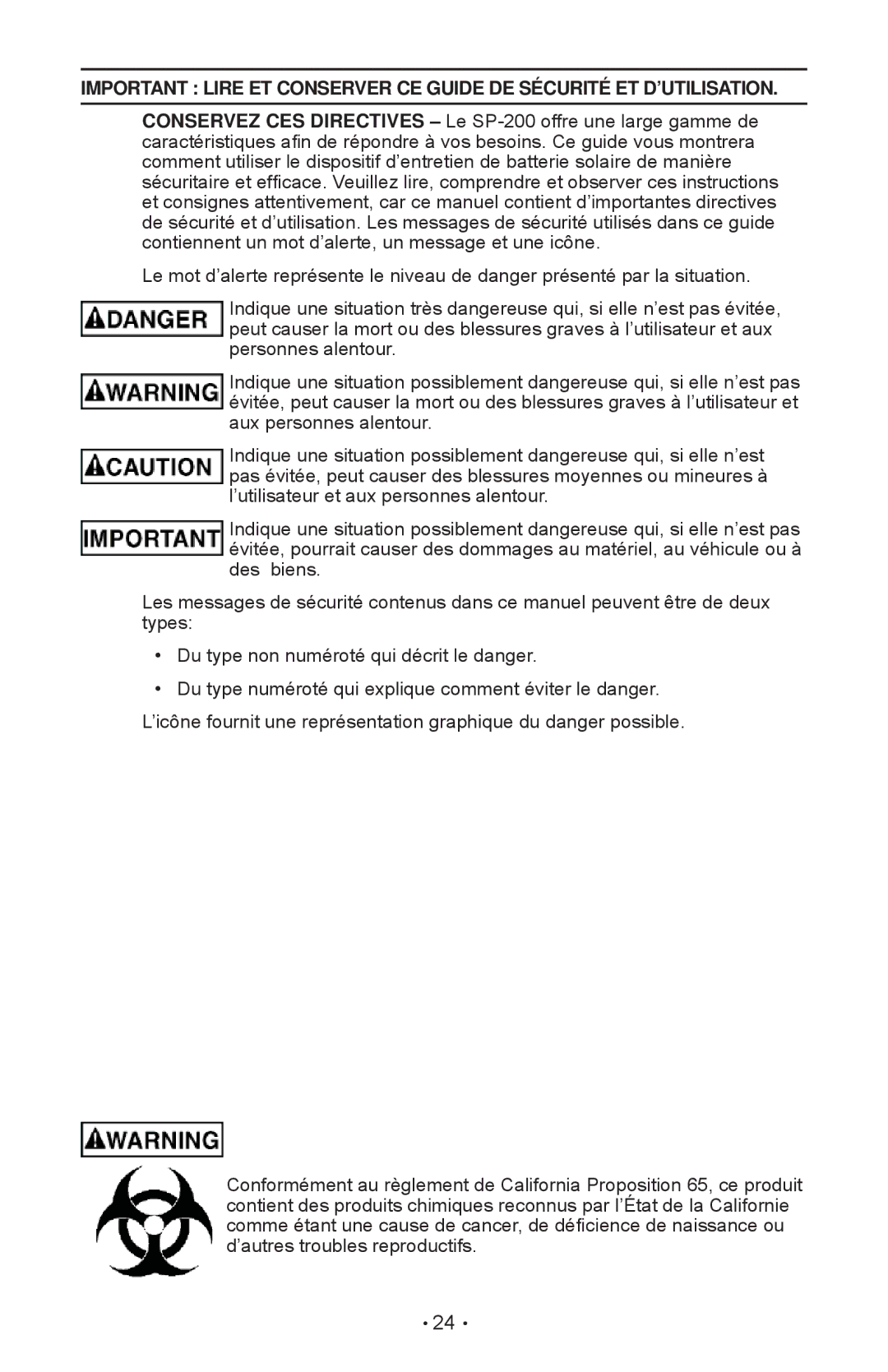 Schumacher SP-200 owner manual 