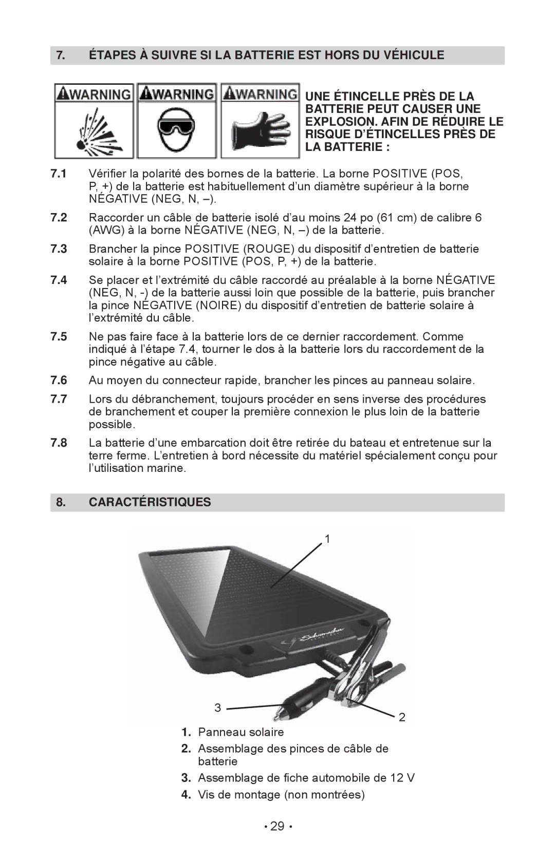 Schumacher SP-200 owner manual Caractéristiques 