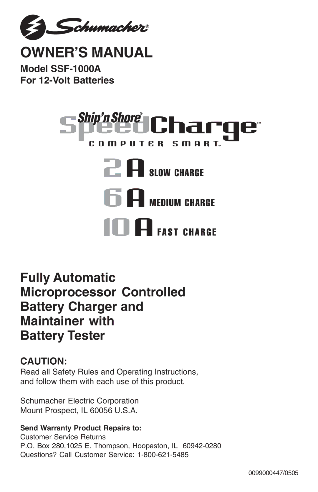 Schumacher SSF-1000A owner manual Send Warranty Product Repairs to 