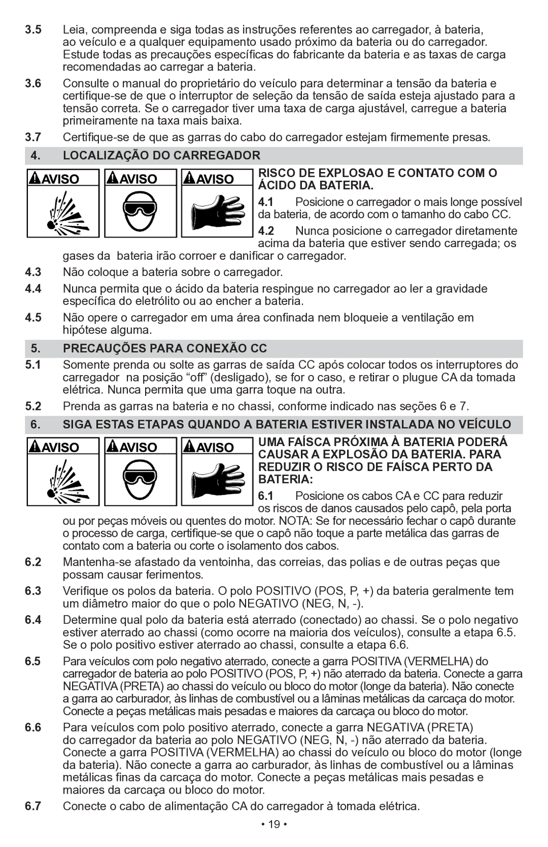 Schumacher SWI-1555A owner manual Precauções Para Conexão CC 