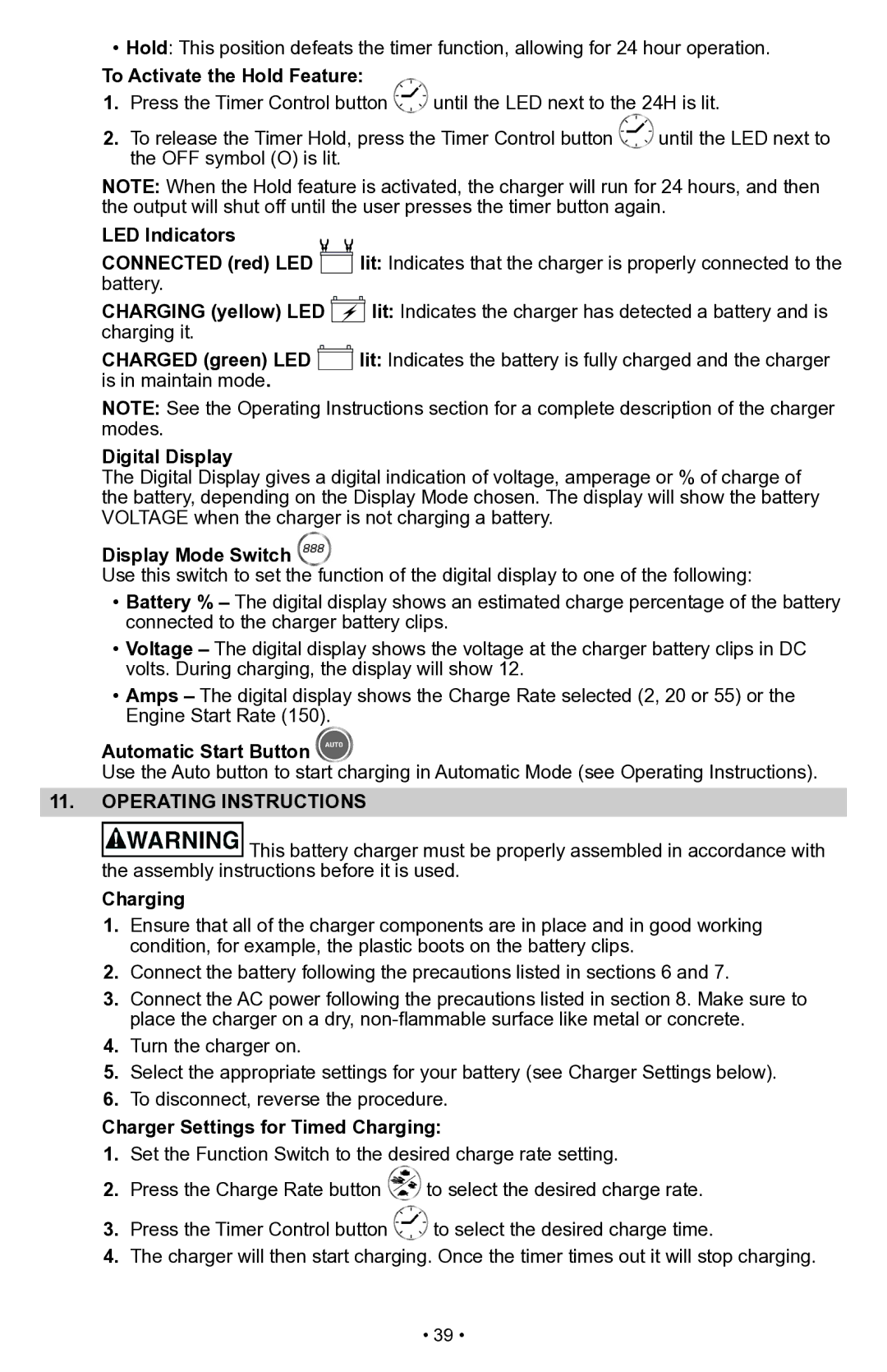 Schumacher SWI-1555A owner manual Operating Instructions 