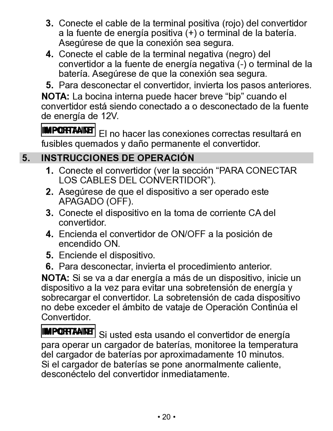 Schumacher X141B owner manual Instrucciones DE Operación 