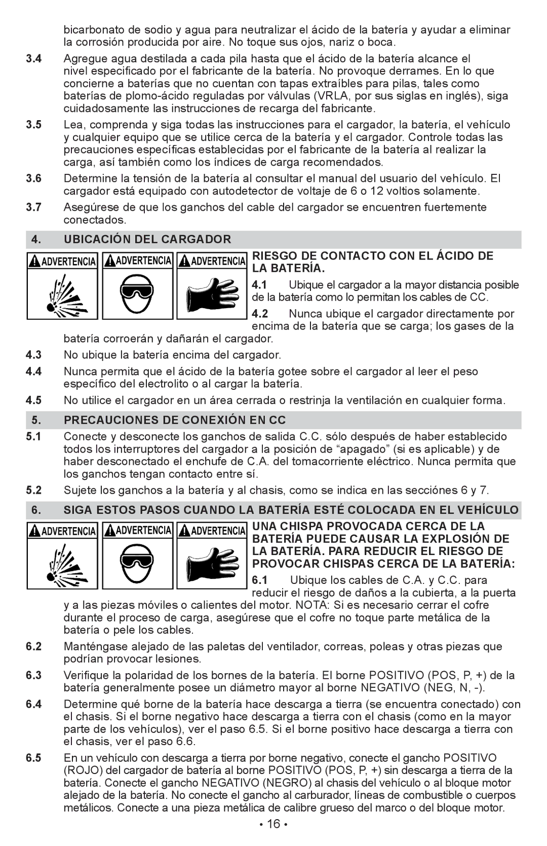 Schumacher XC10, XCS15, XC12, XC6 owner manual Precauciones DE Conexión EN CC 