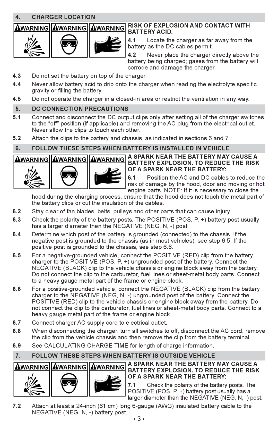 Schumacher XCS15, XC10, XC12, XC6 owner manual DC Connection Precautions 