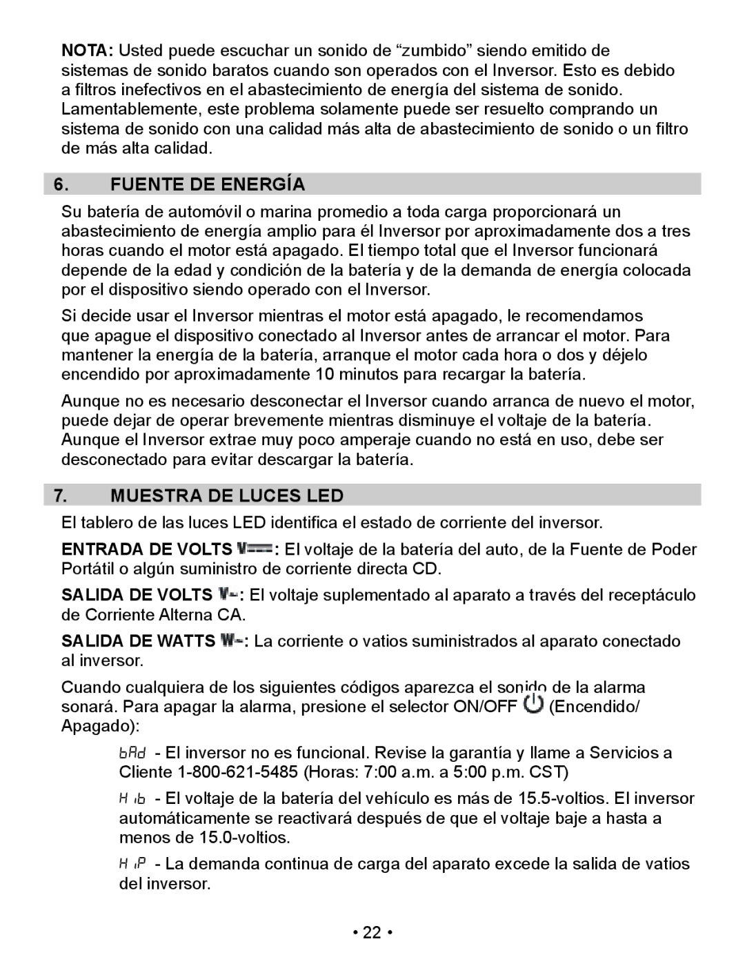 Schumacher XI50DU, XI75DU, XI41DU owner manual Fuente DE Energía, Muestra DE Luces LED 