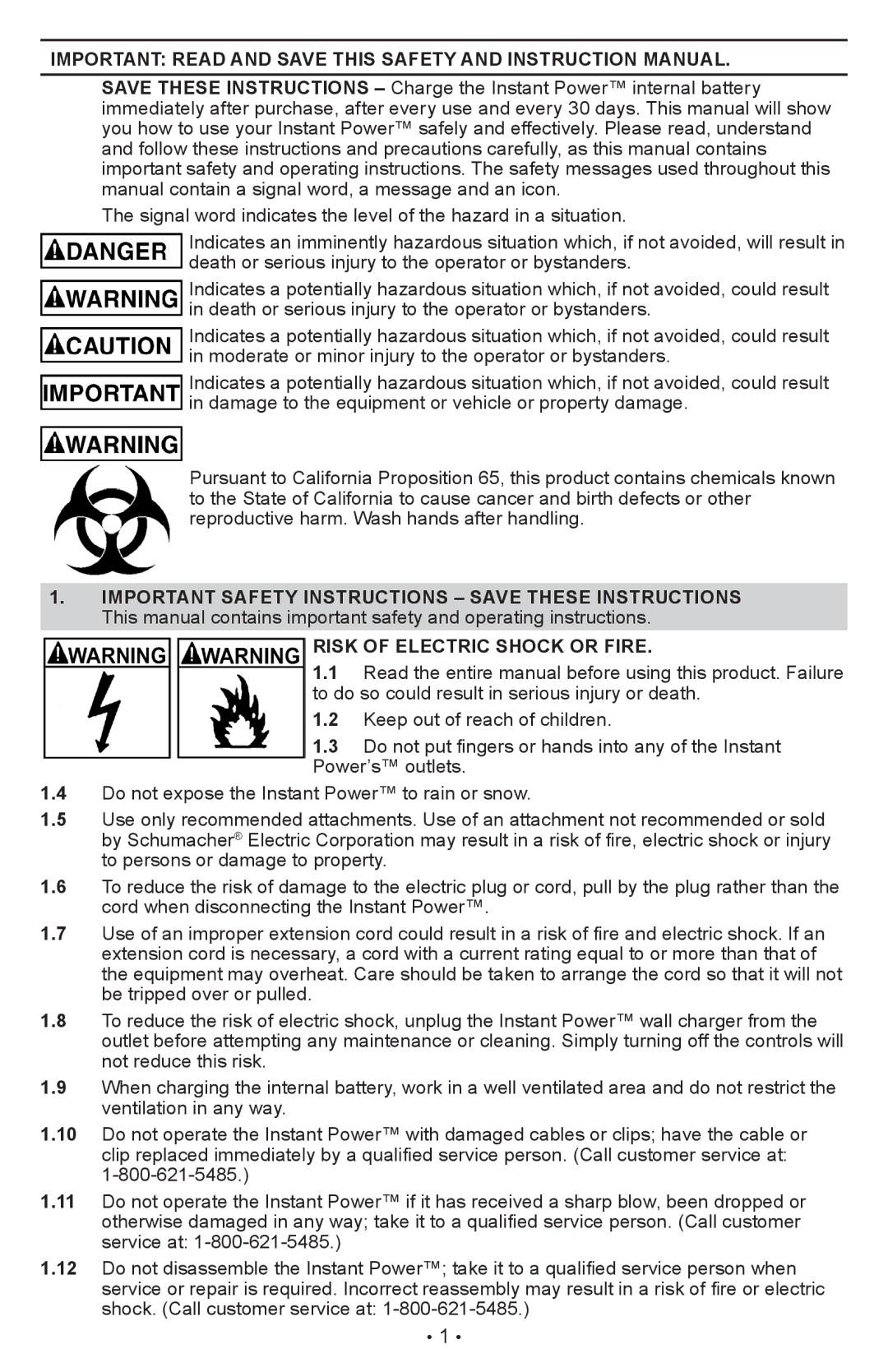 Schumacher XP2260 owner manual 