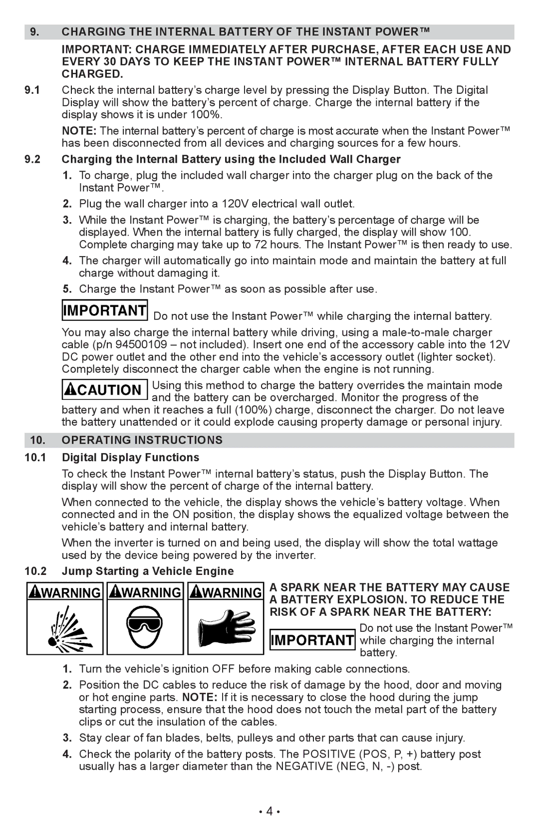 Schumacher XP2260 owner manual Operating Instructions, Digital Display Functions 