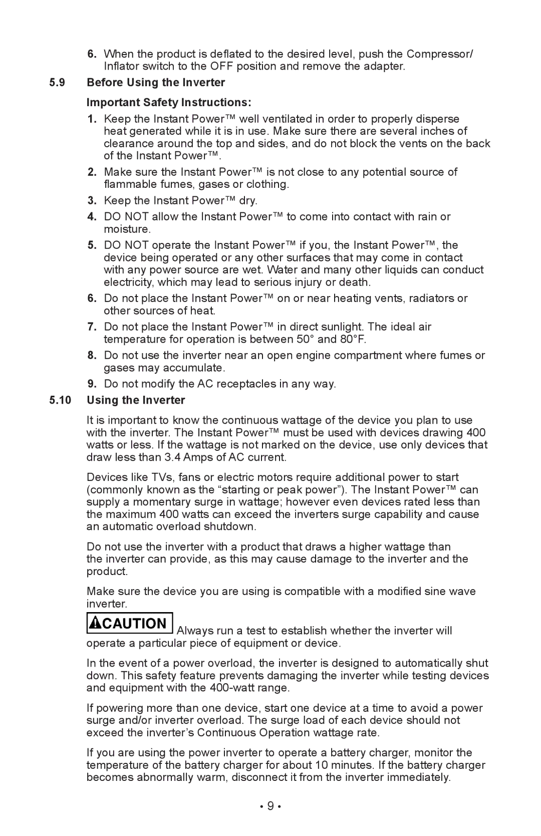 Schumacher XP2260 owner manual Before Using the Inverter Important Safety Instructions 